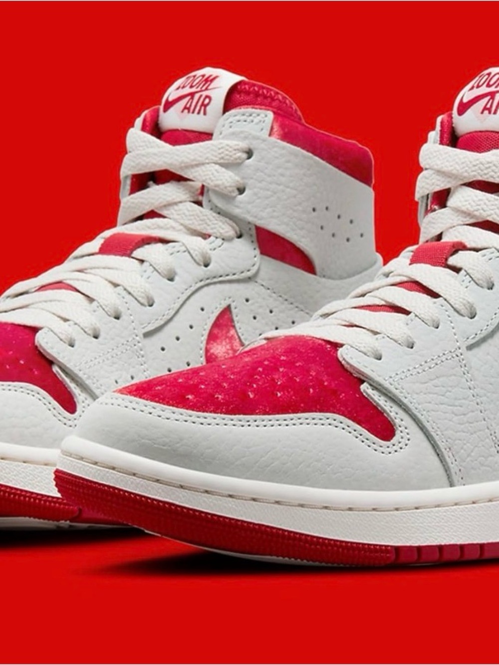 Nike High-Top Sneakers in White and Red